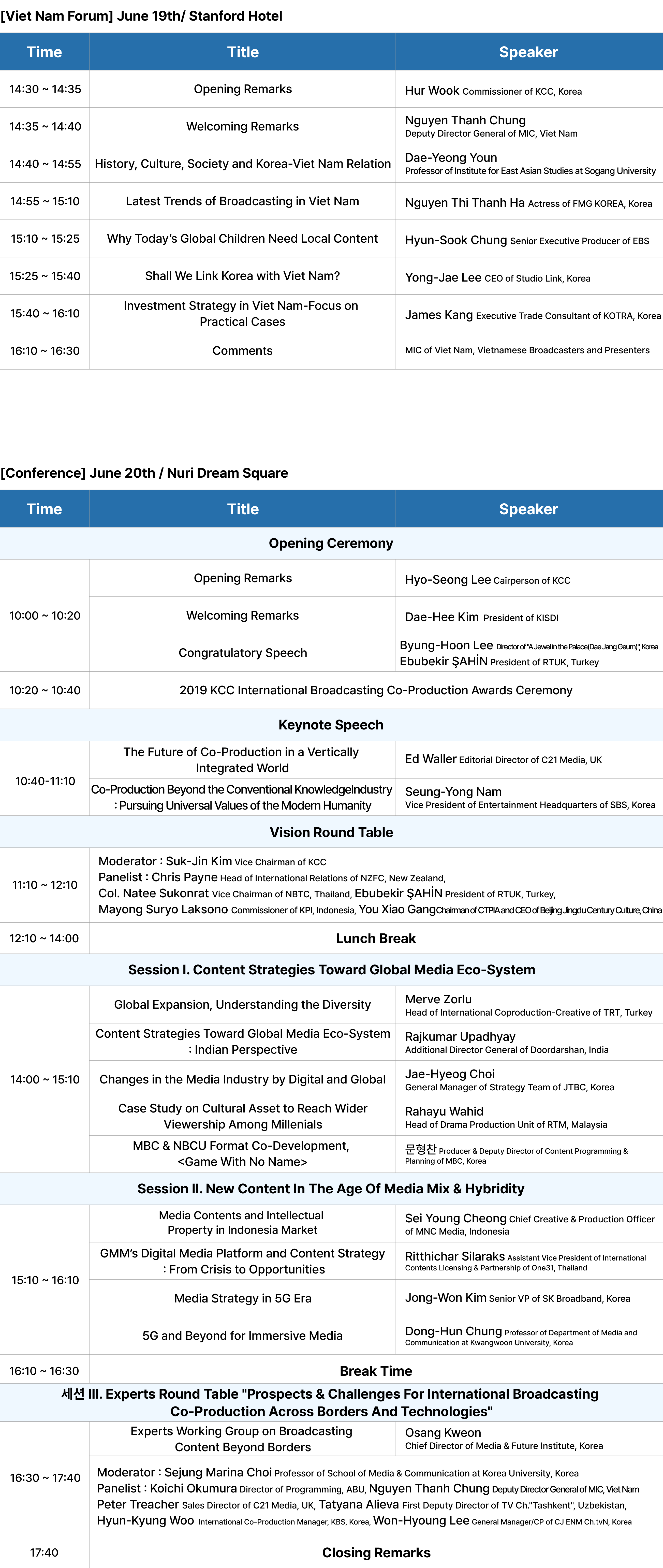 2019 Program